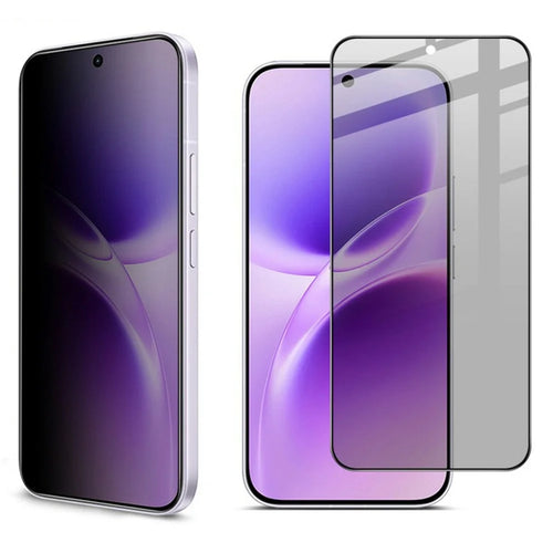 IMAK For vivo X300 FE 5G / S50 Pro mini 5G Privacy Screen Protector Anti Peep Full Cover Tempered Glass Film (Fingerprint Unlock) - Black - 1