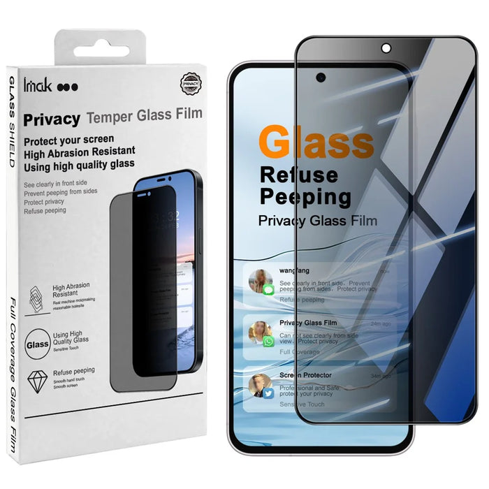IMAK For Samsung Galaxy M47 5G / A27 5G Anti Peep Tempered Glass Screen Protector Full Coverage - Black - 1