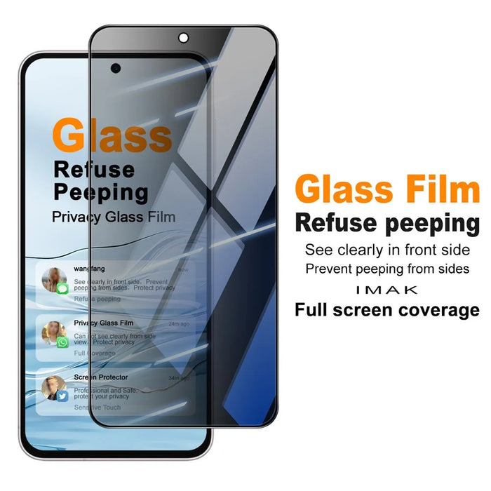 IMAK For Samsung Galaxy M47 5G / A27 5G Anti Peep Tempered Glass Screen Protector Full Coverage - Black - 3