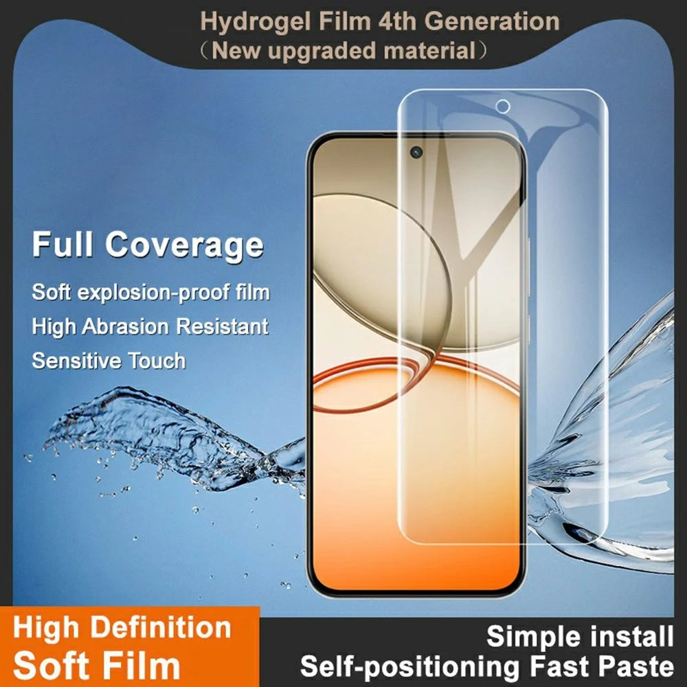 IMAK Hydrogel Film 4th For Realme Narzo 90 5G Full Screen Protector Ultra Clear Full Glue Soft TPU Film (Fingerprint Unlock) - Transparent - 3