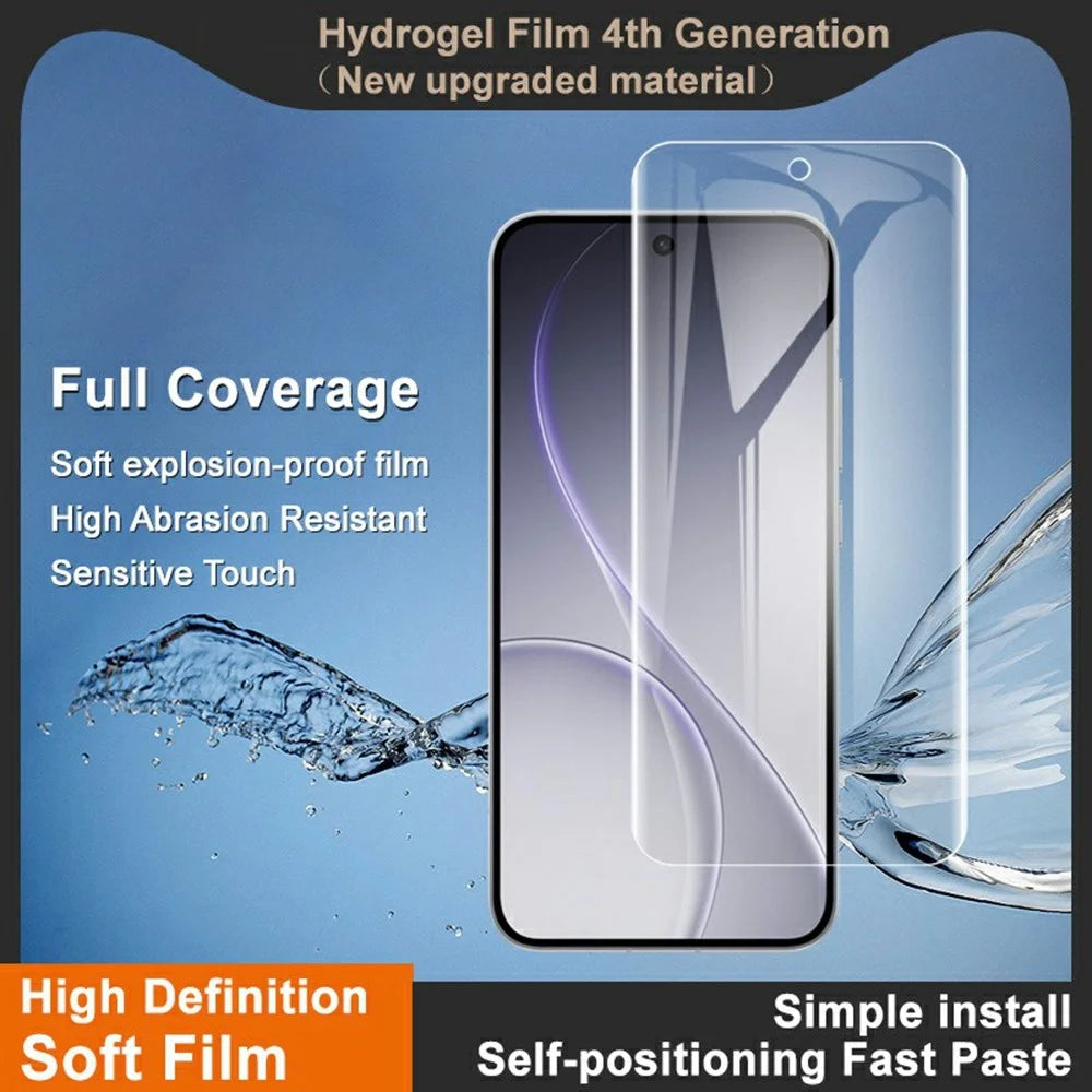 IMAK Hydrogel Film 4th For Oppo K15 Pro 5G / Reno15 5G (Global) / Reno15c 5G (China) Full Screen Protector Ultra Clear Full Glue Soft TPU Film (Fingerprint Unlock) - Transparent - 3