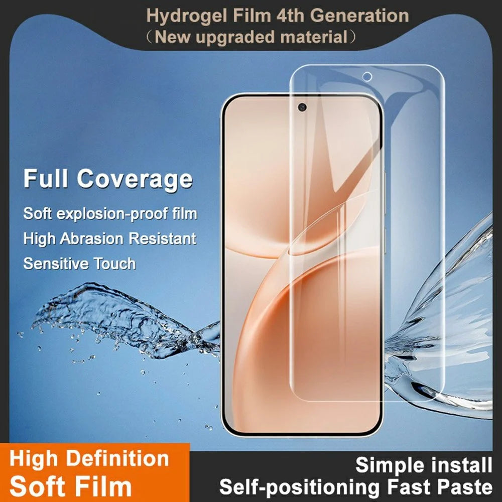 IMAK Hydrogel Film 4th For vivo S60 5G / S60 Vitality / S50 5G Full Screen Protector Ultra Clear Full Glue Soft TPU Film (Fingerprint Unlock) - Transparent - 3