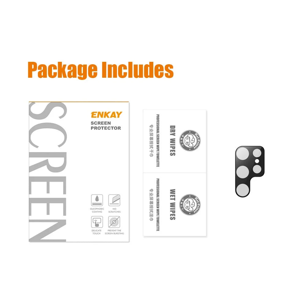 ENKAY HAT PRINCE For Samsung Galaxy S23 Ultra Camera Lens Protector Full Cover Full Glue Tempered Glass Scratch Resistant Clear Lens Film - Black - 7