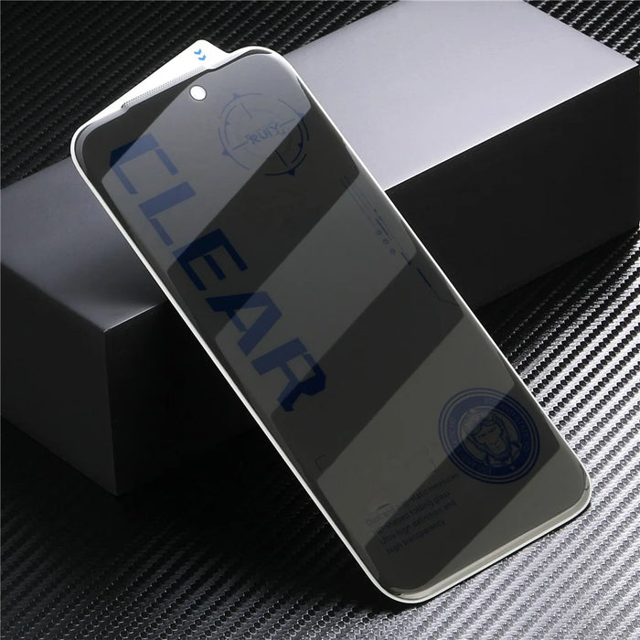 10Pcs For iPhone 17 Pro Max Anti Spy Screen Protector 3D Round Edge Full Coverage Tempered Glass Film - Black - 2