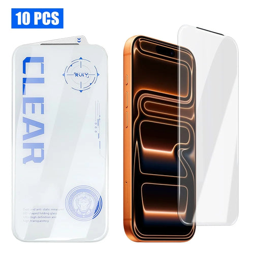 10Pcs For iPhone 18 Pro Max / 17 Pro Max Full Screen Protector 3D Round Edge HD Tempered Glass Film - Transparent - 1