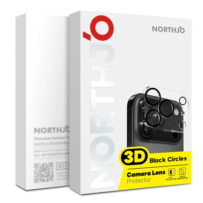 NORTHJO For Samsung Galaxy S26+ Silk Printing Camera Lens Protector Tempered Glass HD Clear 3D Full Coverage - Black - 5
