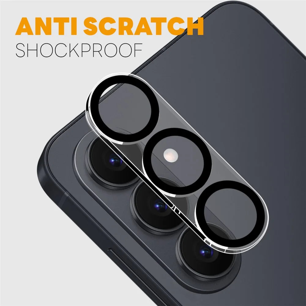NORTHJO 2Pcs For Samsung Galaxy S26 Camera Lens Protector Black Circles 3D Full Coverage Clear Tempered Glass Lens Film - 3