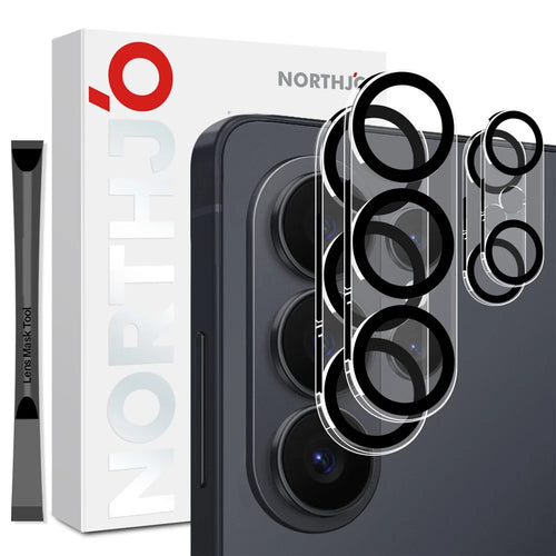 NORTHJO 2Pcs For Samsung Galaxy S26 Ultra Camera Lens Protector Black Circles 3D Full Coverage Clear Tempered Glass Lens Film - 1