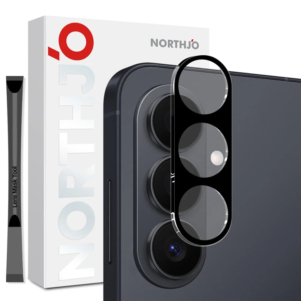 NORTHJO For Samsung Galaxy S26 Camera Lens Protector Silk Printing 3D Clear Full Screen Tempered Glass Lens Film - 1