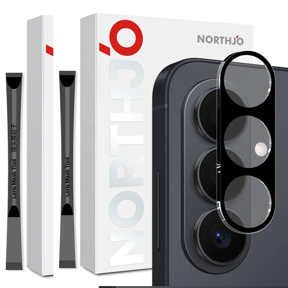 NORTHJO For Samsung Galaxy S26+ Camera Lens Protector Silk Printing 3D Clear Full Screen Tempered Glass Lens Film - 1