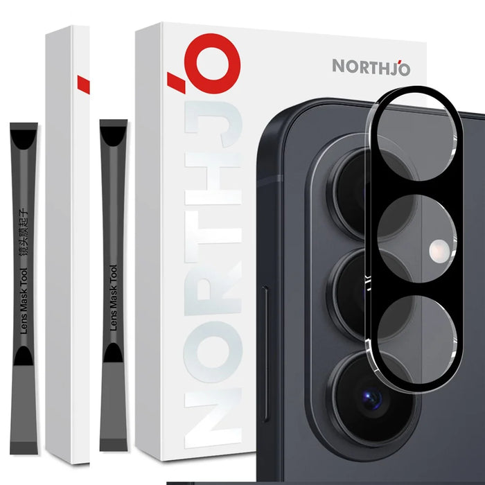 NORTHJO For Samsung Galaxy S26+ Camera Lens Protector Silk Printing 3D Clear Full Screen Tempered Glass Lens Film - 1