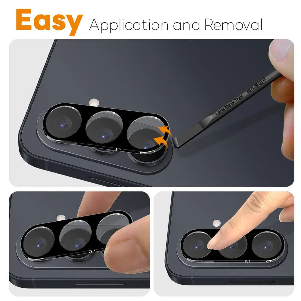 NORTHJO 2Pcs For Samsung Galaxy S26 Full Coverage Camera Lens Protector Silk Printing 3D Clear Tempered Glass Lens Film - 4
