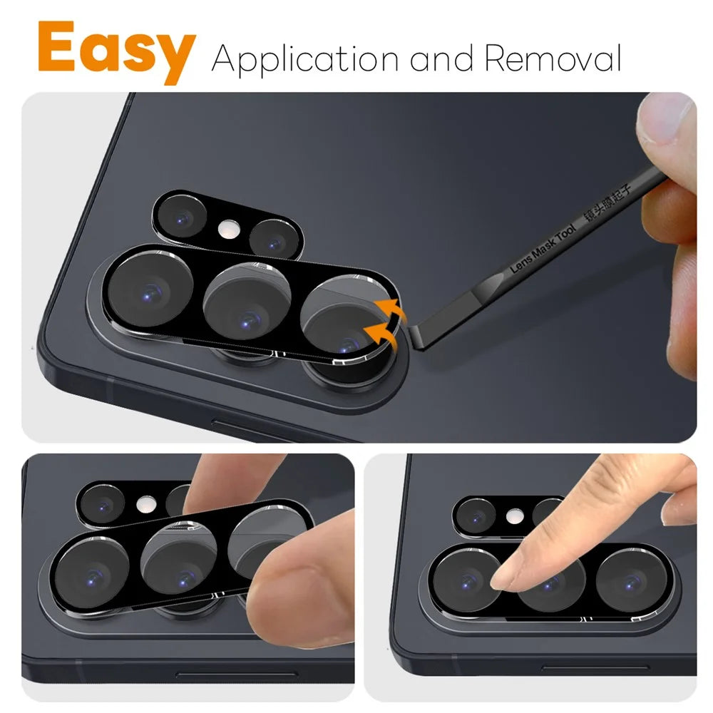 NORTHJO 2Pcs For Samsung Galaxy S26 Ultra Full Coverage Camera Lens Protector Silk Printing 3D Clear Tempered Glass Lens Film - 4