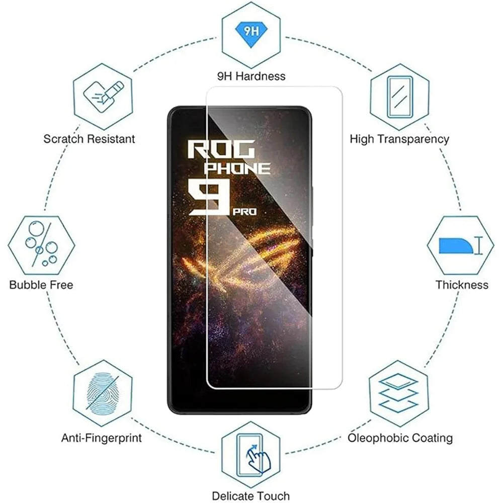 For Asus ROG Phone 9 5G 10Pcs HD Screen Protector High Aluminium-silicon Anti-fingerprint Tempered Glass Film (Not Complete Covering) - As Shown - 3