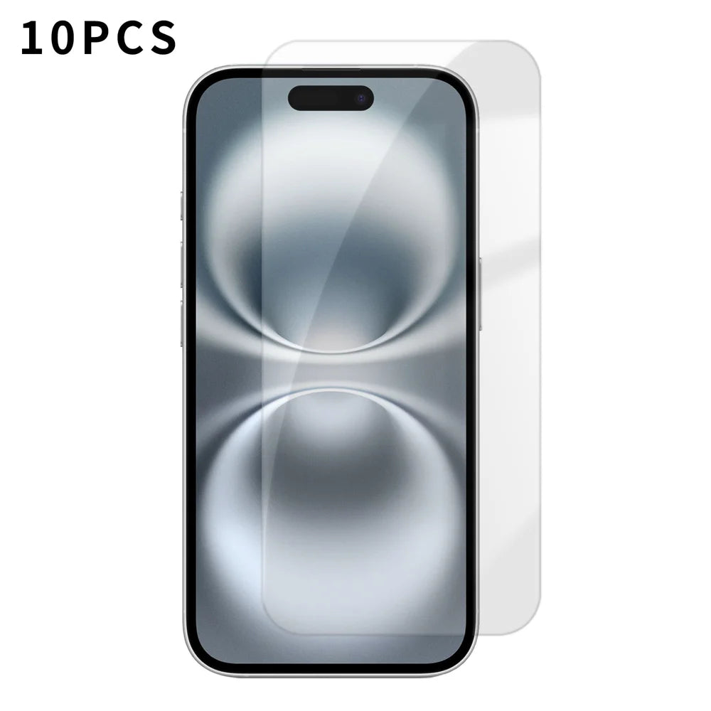 For iPhone 16 10Pcs HD Screen Protector High Aluminium-silicon Anti-fingerprint Tempered Glass Film (Not Complete Covering) - As Shown - 1