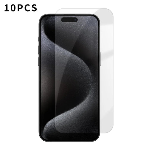 For iPhone 15 Pro Max 10Pcs HD Screen Protector High Aluminium-silicon Anti-fingerprint Tempered Glass Film (Not Complete Covering) - As Shown - 1