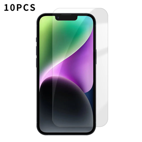 For iPhone 14 10Pcs HD Screen Protector High Aluminium-silicon Anti-fingerprint Tempered Glass Film (Not Complete Covering) - As Shown - 1