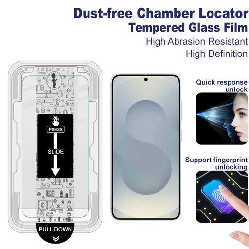 IMAK H Series For Samsung Galaxy S26+ Tempered Glass Screen Protector Easy Installation Film with Auto Dust-Remove Tool - Transparent Kit (NOT Complete Covering) (Fingerprint Unlock) - 2