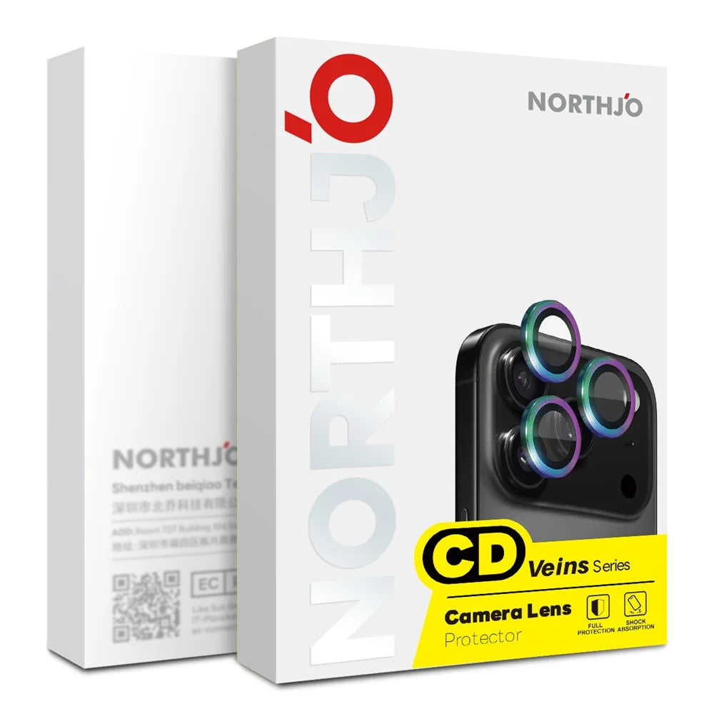 NORTHJO 1 Set For Samsung Galaxy S26 Ultra Tempered Glass Camera Lens Film CD Veins Metal Ring Lens Guard (Complete Coverage) - Orange - 5