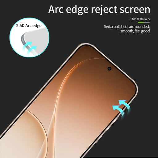MOFI For Oppo Reno15 Pro Max 5G (Global) Screen Protector  9H Full Glue Full Coverage High Aluminum-Silicon Glass Film - Black - 2