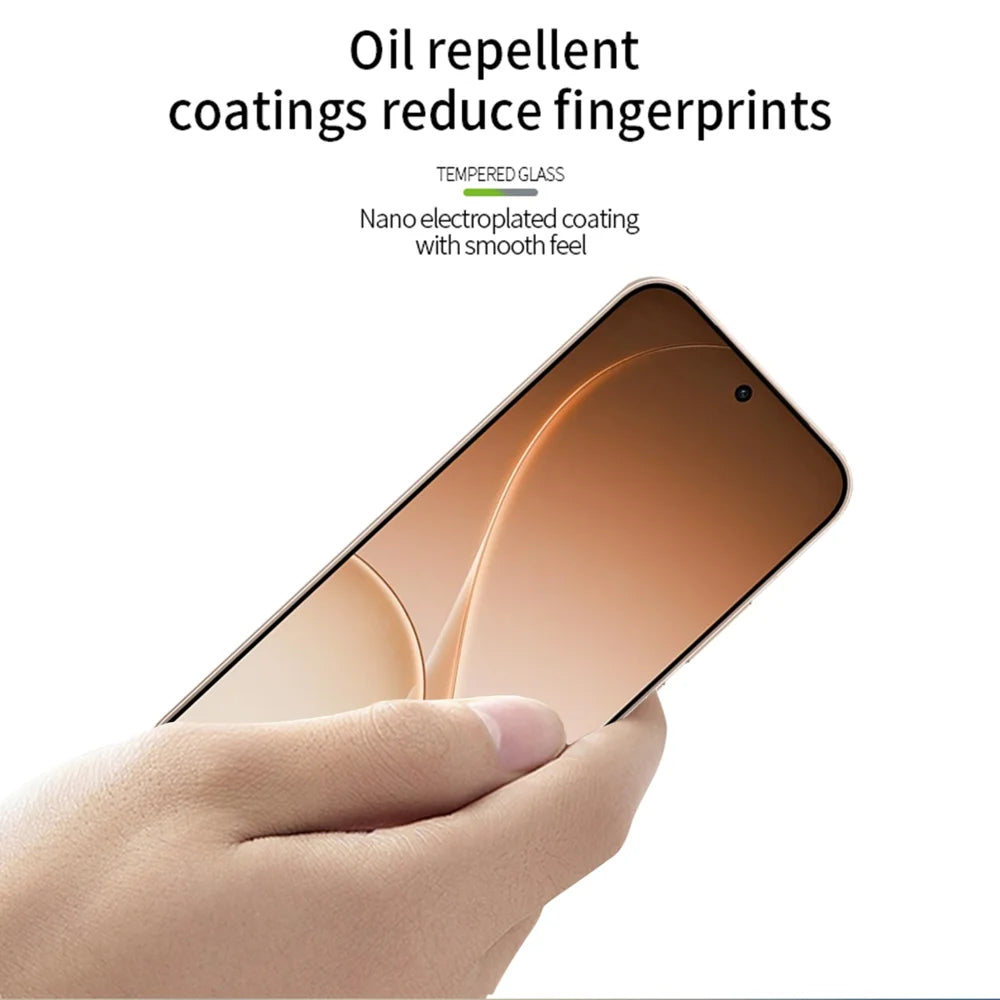 MOFI For Oppo Reno15 Pro Max 5G (Global) Screen Protector  9H Full Glue Full Coverage High Aluminum-Silicon Glass Film - Black - 4