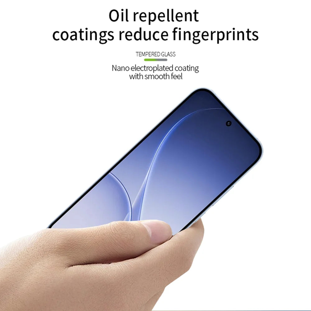 MOFI For Oppo Reno15c 5G (China) / Oppo Reno15 5G (Global) Screen Protector  9H Full Glue Full Coverage High Aluminum-Silicon Glass Film - Black - 4