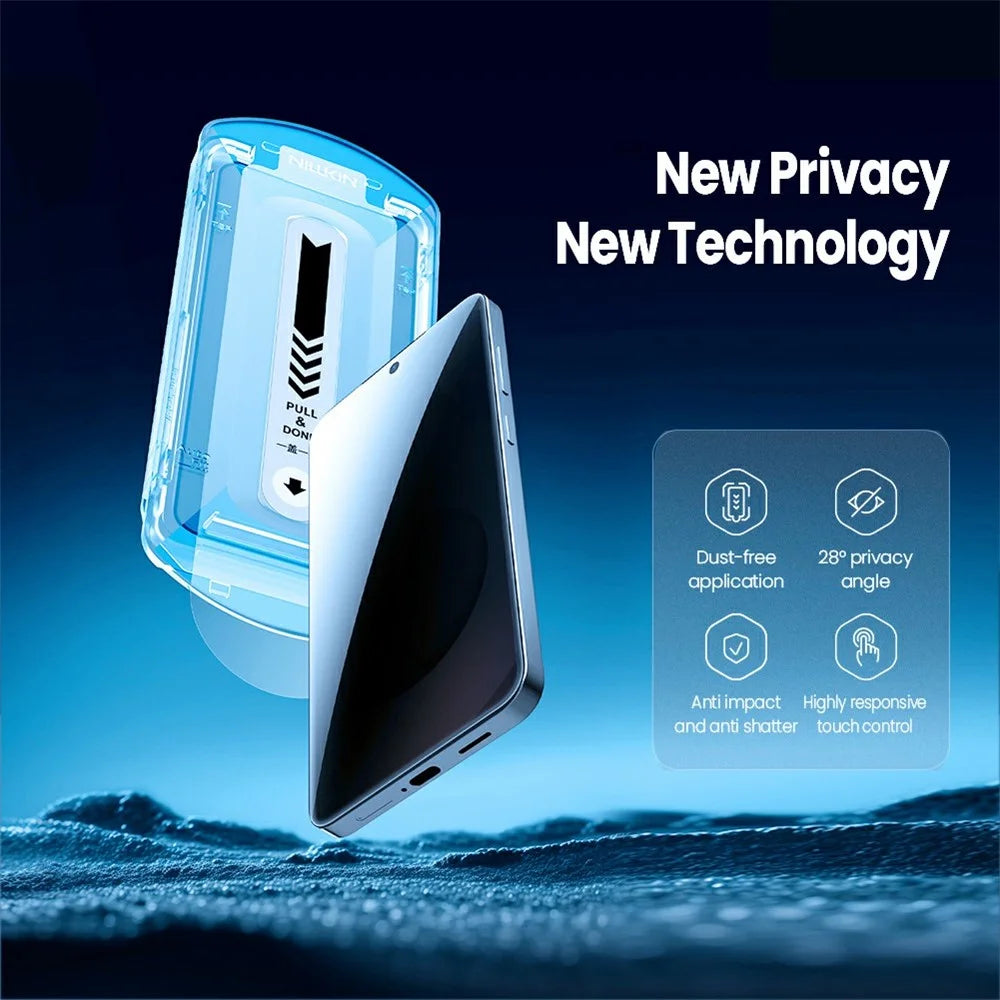 NILLKIN For Samsung Galaxy S26 Anti-Peep Screen Protector Anti-Scratch AGC Glass Full Screen Film - 4