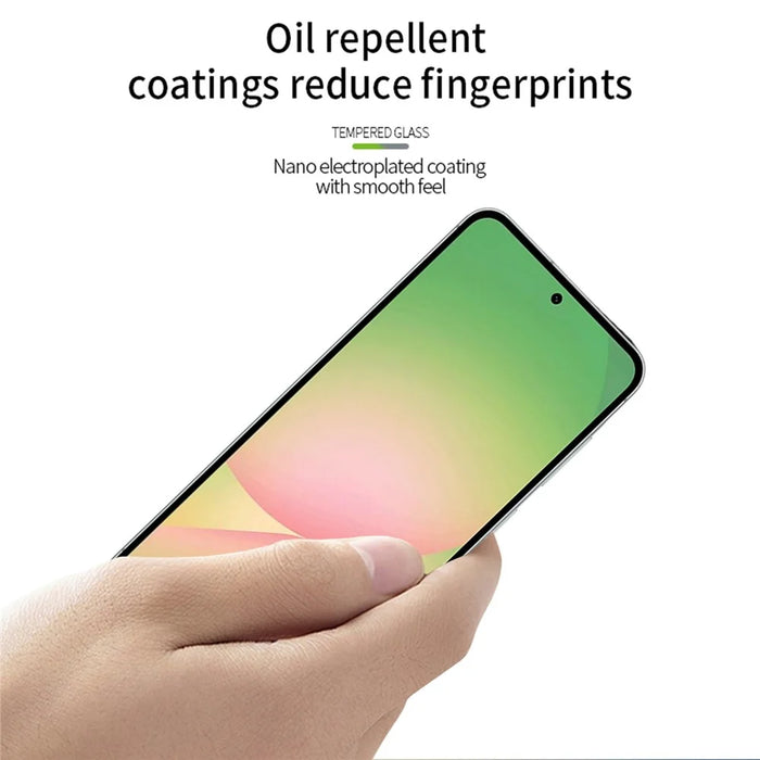 MOFI For Samsung Galaxy A37 5G Screen Protector 9H Full Glue Full Coverage High Aluminum-Silicon Glass Film - Black - 6