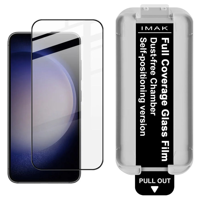 IMAK 3Pcs Full Screen Protector for Samsung Galaxy S25 Edge / S25+ / S24+ Tempered Glass Full Glue Film with Dust-free Installation Tool (Fingerprint Unlock) - Black - 2