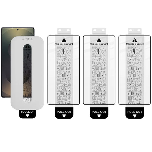 IMAK 3Pcs For Samsung Galaxy S25 Ultra Tempered Glass Full Screen Protector Full Glue Film with Dust-free Installation Tool (Fingerprint Unlock) - Black - 1