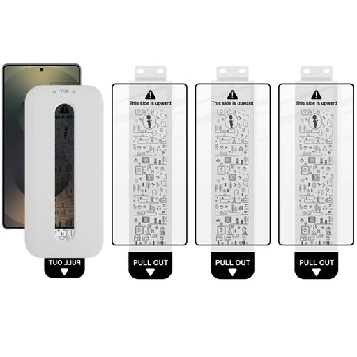 IMAK 3Pcs For Samsung Galaxy S25 Ultra Tempered Glass Full Screen Protector Full Glue Film with Dust-free Installation Tool (Fingerprint Unlock) - Black - 1
