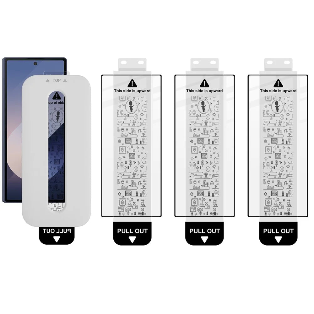 IMAK 3Pcs For Samsung Galaxy Z Fold6 5G Tempered Glass Full Screen Protector Full Glue Film with Dust-free Installation Tool - Black - 1