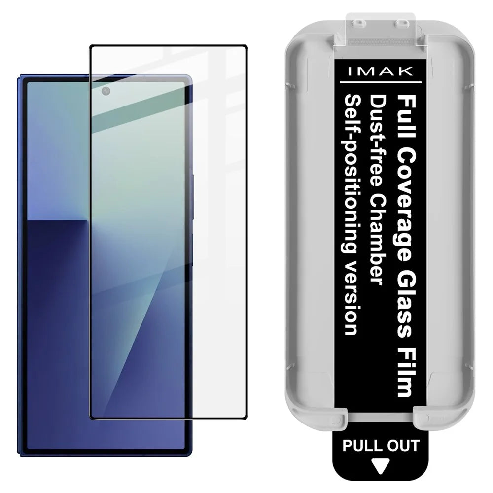 IMAK 3Pcs For Samsung Galaxy Z Fold7 5G Tempered Glass Full Screen Protector Full Glue Film with Dust-free Installation Tool - Black - 2