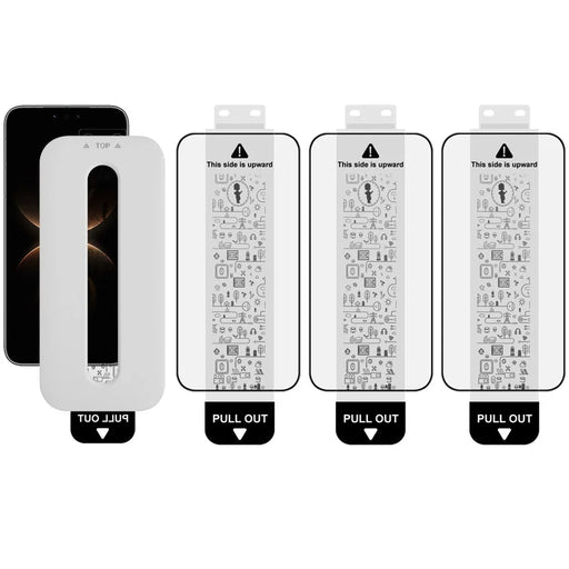 IMAK 3Pcs For Huawei Mate 80 / Mate 80 Pro Tempered Glass Full Screen Protector Full Glue Film with Dust-free Installation Tool - Black - 1