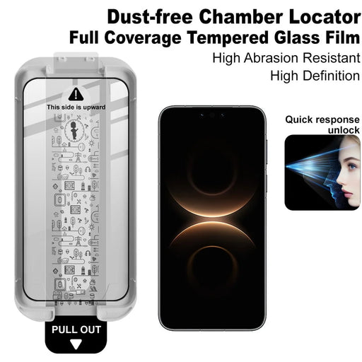 IMAK For Huawei Mate 80 Pro Max / Mate 80 RS Ultimate / Mate 80 Pro Max Wind Tempered Glass Full Screen Protector Full Glue Film with Dust-free Installation Tool - Black - 2
