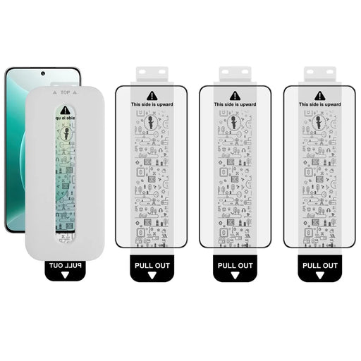IMAK 3Pcs For Honor 300 Tempered Glass Full Screen Protector Full Glue Film with Dust-free Installation Tool (Fingerprint Unlock) - Black - 1