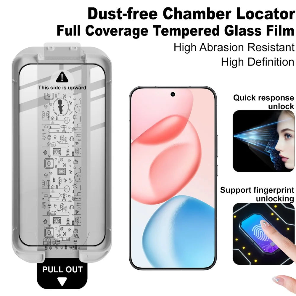 IMAK For Honor 400 5G (Global) / 400 Pro 5G (Global) Tempered Glass Full Screen Protector Full Glue Film with Dust-free Installation Tool (Fingerprint Unlock) - Black - 2