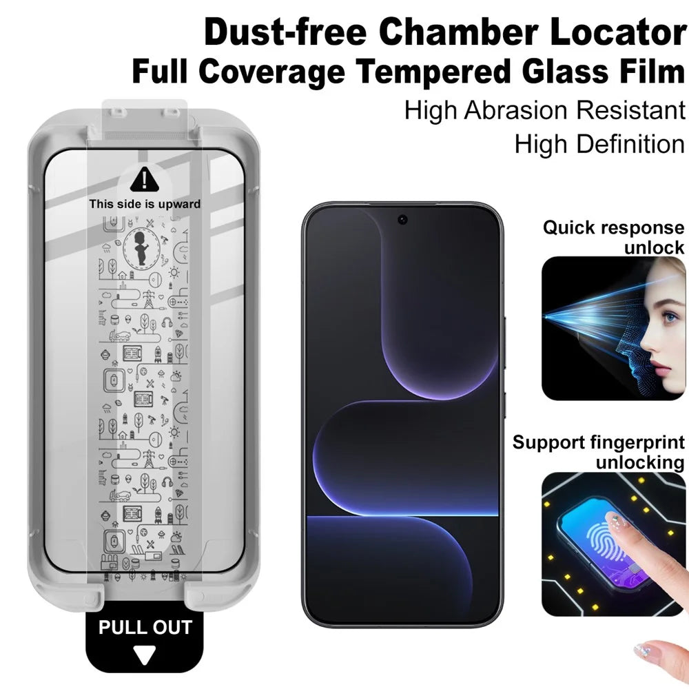 IMAK For Honor 500 5G / 500 Pro 5G Tempered Glass Full Screen Protector Full Glue Film with Dust-free Installation Tool (Fingerprint Unlock) - Black - 2