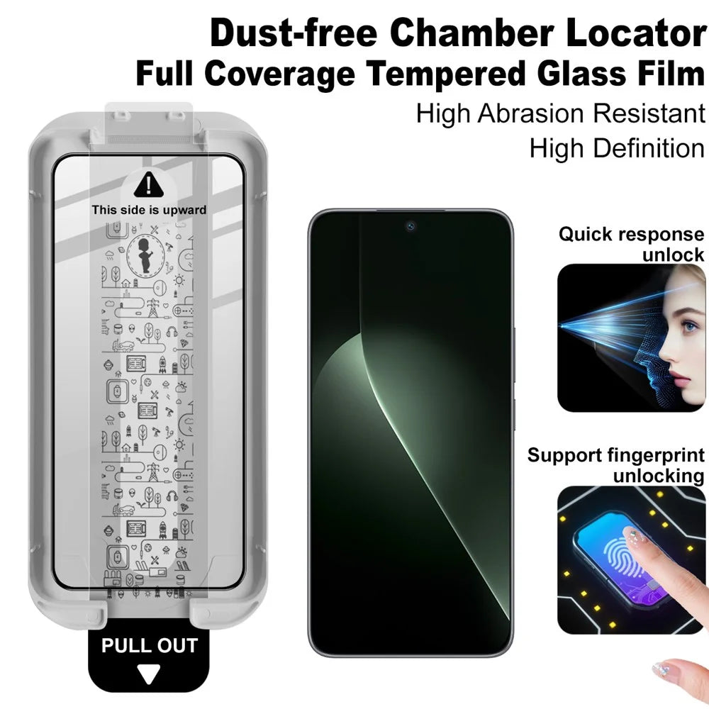 IMAK 3Pcs For Honor GT Tempered Glass Full Screen Protector Full Glue Film with Dust-free Installation Tool (Fingerprint Unlock) - Black - 3