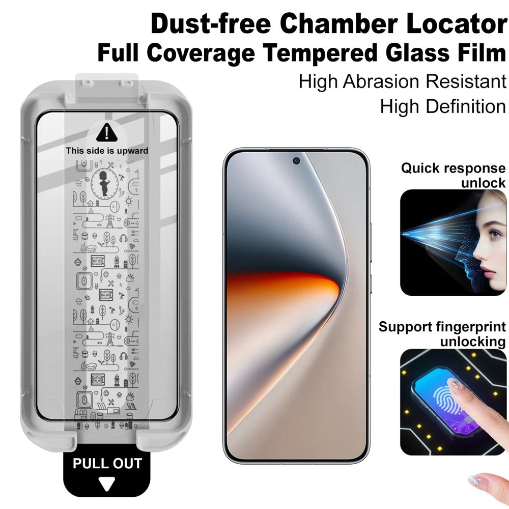 IMAK For Honor GT Pro Tempered Glass Full Screen Protector Full Glue Film with Dust-free Installation Tool (Fingerprint Unlock) - Black - 2