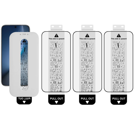 IMAK 3Pcs For Honor Magic8 5G Tempered Glass Full Screen Protector Full Glue Film with Dust-free Installation Tool (Fingerprint Unlock) - Black - 1