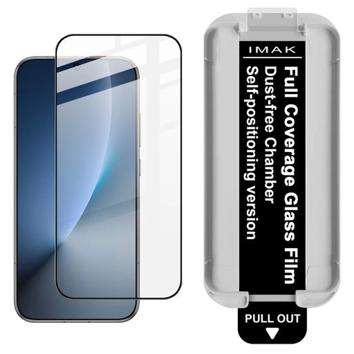 IMAK 3Pcs For Honor Magic8 5G Tempered Glass Full Screen Protector Full Glue Film with Dust-free Installation Tool (Fingerprint Unlock) - Black - 2