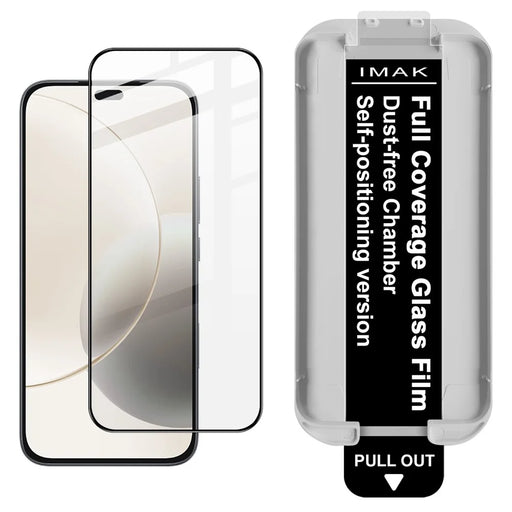 IMAK 3Pcs Tempered Glass Full Screen Protector for Huawei Hi Enjoy 80 Pro / Honor X70i / X60i 5G / X50i+ 5G / X8b 4G Full Glue Film with Dust-free Installation Tool - Black - 2
