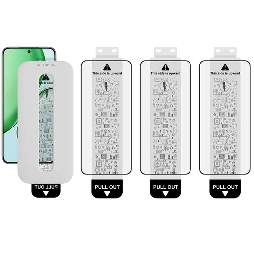 IMAK 3Pcs Tempered Glass Full Screen Protector for Honor Magic8 Lite 5G / X9d 5G / X70 5G Full Glue Film with Dust-free Installation Tool (Fingerprint Unlock) - Black - 1
