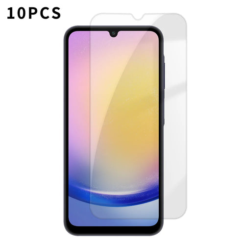 For Samsung Galaxy A25 5G (Global) (161mm) 10Pcs HD Screen Protector High Aluminium-silicon Anti-fingerprint Tempered Glass Film (Not Complete Covering) - As Shown - 1