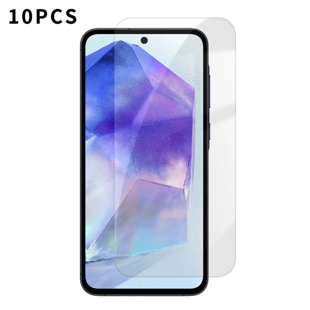 For Samsung Galaxy A55 5G 10Pcs HD Screen Protector High Aluminium-silicon Anti-fingerprint Tempered Glass Film (Not Complete Covering) - As Shown - 1