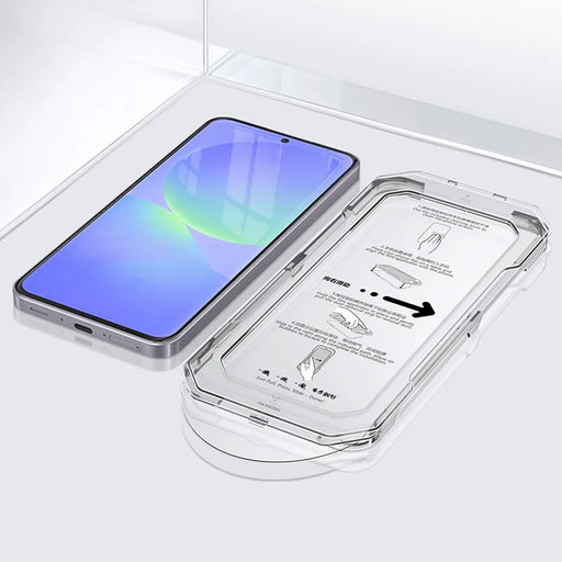 XUNDD XDTG-004 For Samsung Galaxy A37 5G Full Screen Protector Full Glue 0.33MM 2.5D HD High Aluminium Silicon Glass Film with Dust Removal Tool - Transparent - 1