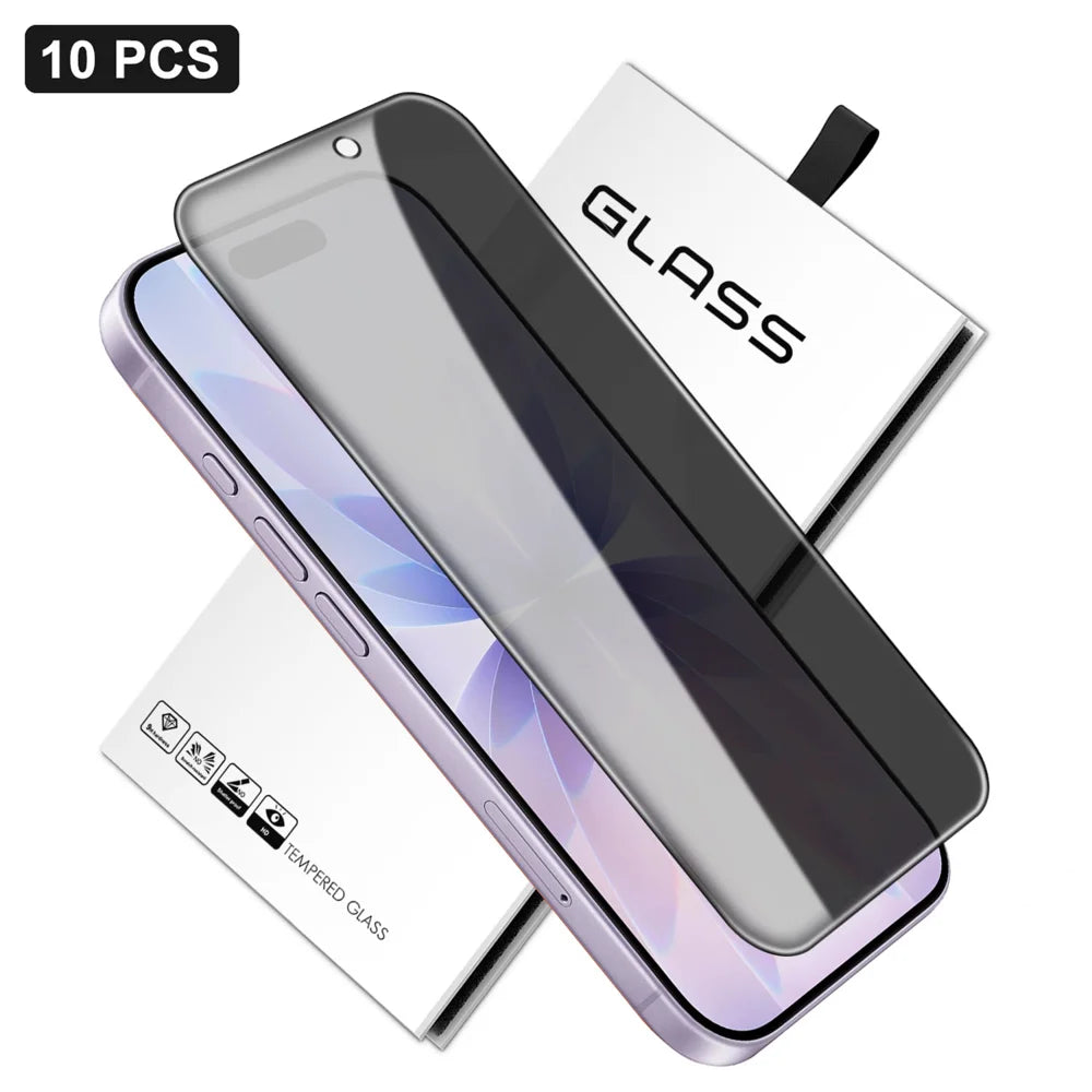For iPhone 17 10Pcs Anti-Spy Full Screen Protector 360 Degree Privacy High Aluminium-silicon Glass Film - Black - 1