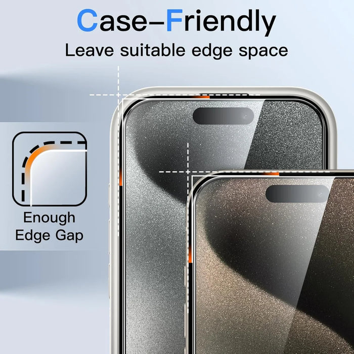 For iPhone 16 Pro 10Pcs Anti-Spy Full Screen Protector 360 Degree Privacy High Aluminium-silicon Glass Film - Black - 3