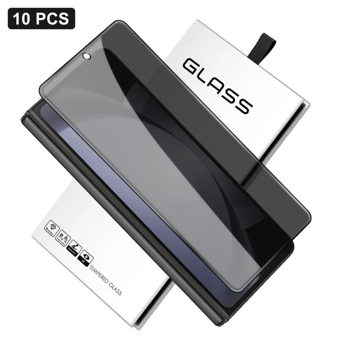 For Samsung Galaxy Z Fold5 5G 10Pcs Anti-Spy Full Screen Protector 360 Degree Privacy High Aluminium-silicon Glass Film - Black - 1